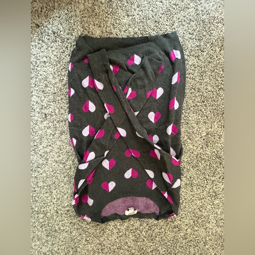 Gray purple pulled over sweater